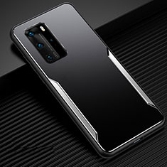 Huawei P40 Pro用ケース 高級感 手触り良い アルミメタル 製の金属製 カバー T03 ファーウェイ シルバー