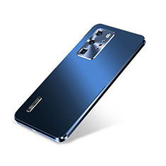 Huawei P40 Pro用ケース 高級感 手触り良い アルミメタル 製の金属製 カバー A01 ファーウェイ ネイビー