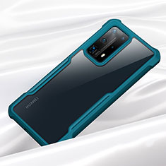 Huawei P40 Pro+ Plus用ハイブリットバンパーケース クリア透明 プラスチック 鏡面 カバー H01 ファーウェイ シアン