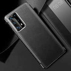 Huawei P40 Pro+ Plus用ケース 高級感 手触り良いレザー柄 S02 ファーウェイ ブラック