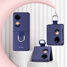 Huawei P50 Pocket用ハードケース プラスチック 質感もマット 前面と背面 360度 フルカバー QH2 ファーウェイ ネイビー