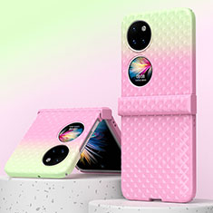 Huawei P50 Pocket用ハードケース プラスチック 質感もマット 前面と背面 360度 フルカバー ZL6 ファーウェイ ピンク