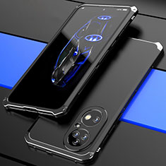 Huawei P50 Pro用360度 フルカバー ケース 高級感 手触り良い アルミメタル 製の金属製 P01 ファーウェイ ブラック