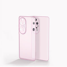 Huawei P50 Pro用ハイブリットバンパーケース クリア透明 プラスチック カバー ファーウェイ ピンク