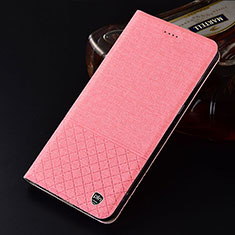 Huawei P60 Art用手帳型 布 スタンド H12P ファーウェイ ピンク