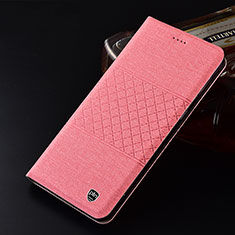 Huawei P60 Art用手帳型 布 スタンド H21P ファーウェイ ピンク