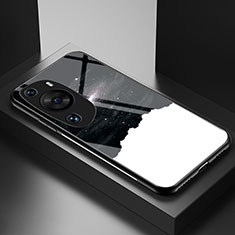 Huawei P60 Art用ハイブリットバンパーケース プラスチック パターン 鏡面 カバー LS2 ファーウェイ ブラック