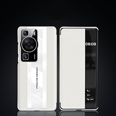 Huawei P60用手帳型 レザーケース スタンド カバー JB3 ファーウェイ ホワイト