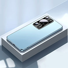 Huawei P60用ケース 高級感 手触り良い アルミメタル 製の金属製 兼シリコン カバー ファーウェイ ネイビー