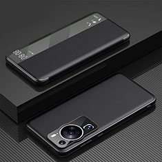 Huawei P60用手帳型 レザーケース スタンド カバー GS1 ファーウェイ ブラック