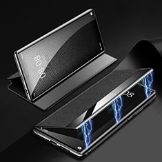Huawei P60用手帳型 レザーケース スタンド カバー Z01 ファーウェイ ブラック