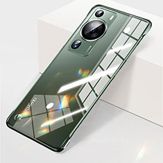 Huawei P60用ハードカバー クリスタル クリア透明 フレームレス H03 ファーウェイ グリーン