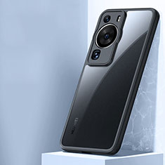 Huawei P60用極薄ソフトケース シリコンケース 耐衝撃 全面保護 クリア透明 T04 ファーウェイ ブラック