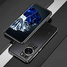 Huawei P60用ケース 高級感 手触り良い アルミメタル 製の金属製 バンパー カバー ファーウェイ ブラック