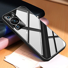 Huawei P60用ハイブリットバンパーケース プラスチック 鏡面 カバー P01 ファーウェイ ブラック