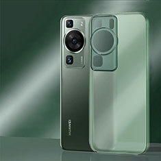 Huawei P60用ハイブリットバンパーケース クリア透明 プラスチック カバー ファーウェイ グリーン