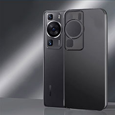 Huawei P60用ハイブリットバンパーケース クリア透明 プラスチック カバー ファーウェイ ブラック