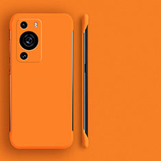 Huawei P60用ハードケース プラスチック 質感もマット フレームレス カバー ファーウェイ オレンジ