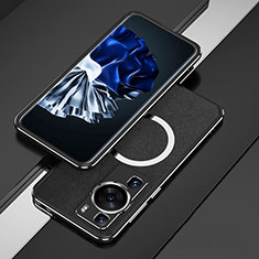 Huawei P60用ケース 高級感 手触り良い アルミメタル 製の金属製 バンパー カバー Mag-Safe 磁気 Magnetic ファーウェイ ブラック