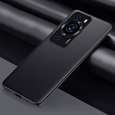 Huawei P60用ケース 高級感 手触り良いレザー柄 QK1 ファーウェイ ブラック