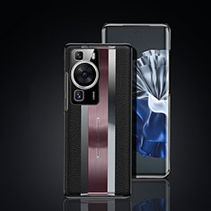 Huawei P60用ケース 高級感 手触り良いレザー柄 JB6 ファーウェイ ブラック