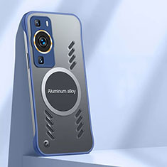 Huawei P60用ハードケース プラスチック 質感もマット フレームレス カバー Mag-Safe 磁気 Magnetic S01 ファーウェイ ネイビー