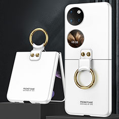 Huawei P60 Pocket用ハードケース プラスチック 質感もマット 前面と背面 360度 フルカバー AC2 ファーウェイ ホワイト