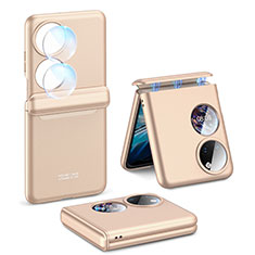 Huawei P60 Pocket用ハードケース プラスチック 質感もマット 前面と背面 360度 フルカバー AC3 ファーウェイ ゴールド