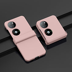 Huawei P60 Pocket用ハードケース プラスチック 質感もマット 前面と背面 360度 フルカバー BH1 ファーウェイ ローズゴールド
