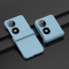 Huawei P60 Pocket用ハードケース プラスチック 質感もマット 前面と背面 360度 フルカバー BH1 ファーウェイ ライトブルー