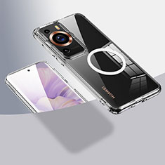 Huawei P60 Pro用極薄ソフトケース シリコンケース 耐衝撃 全面保護 クリア透明 カバー Mag-Safe 磁気 Magnetic QK1 ファーウェイ クリア