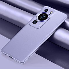 Huawei P60 Pro用ケース 高級感 手触り良いレザー柄 QK1 ファーウェイ パープル