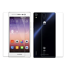 Huawei P7 Dual SIM用高光沢 液晶保護フィルム 背面保護フィルム同梱 ファーウェイ クリア