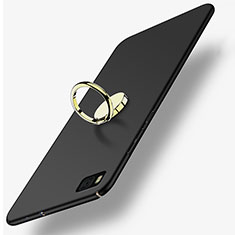 Huawei P8用ハードケース プラスチック 質感もマット アンド指輪 ファーウェイ ブラック