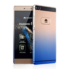 Huawei P8用ハードケース グラデーション 勾配色 クリア透明 ファーウェイ ネイビー