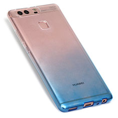 Huawei P9用極薄ソフトケース グラデーション 勾配色 クリア透明 G01 ファーウェイ ネイビー