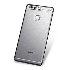 Huawei P9用極薄ソフトケース シリコンケース 耐衝撃 全面保護 クリア透明 H03 ファーウェイ グレー