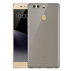 Huawei P9 Plus用極薄ソフトケース シリコンケース 耐衝撃 全面保護 クリア透明 T07 ファーウェイ グレー