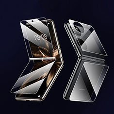 Huawei Pocket S用高光沢 液晶保護フィルム 背面保護フィルム同梱 F01 ファーウェイ クリア