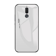Huawei Rhone用ハイブリットバンパーケース プラスチック 鏡面 虹 グラデーション 勾配色 カバー ファーウェイ ホワイト