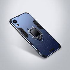 Huawei Y6 (2019)用ハイブリットバンパーケース スタンド プラスチック 兼シリコーン カバー ファーウェイ ネイビー