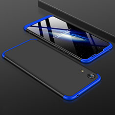 Huawei Y6 (2019)用ハードケース プラスチック 質感もマット 前面と背面 360度 フルカバー ファーウェイ ネイビー・ブラック