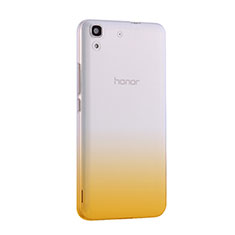 Huawei Y6用極薄ソフトケース グラデーション 勾配色 クリア透明 ファーウェイ イエロー