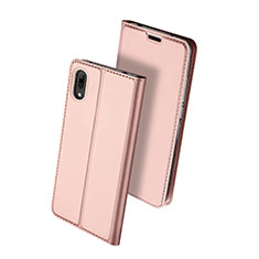 Huawei Y7 Prime (2019)用手帳型 レザーケース スタンド カバー ファーウェイ ローズゴールド