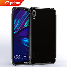 Huawei Y7 Prime (2019)用極薄ソフトケース シリコンケース 耐衝撃 全面保護 クリア透明 H02 ファーウェイ ブラック