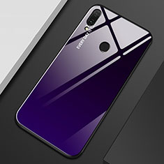 Huawei Y9 (2019)用ハイブリットバンパーケース プラスチック 鏡面 虹 グラデーション 勾配色 カバー M01 ファーウェイ カラフル