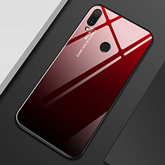 Huawei Y9 (2019)用ハイブリットバンパーケース プラスチック 鏡面 虹 グラデーション 勾配色 カバー M01 ファーウェイ レッド・ブラック