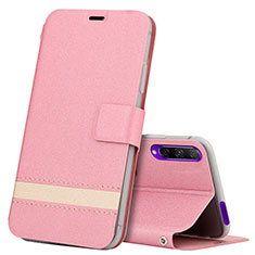 Huawei Y9s用手帳型 レザーケース スタンド カバー L07 ファーウェイ ピンク