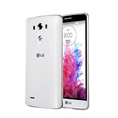 LG G3用極薄ソフトケース シリコンケース 耐衝撃 全面保護 クリア透明 LG ホワイト