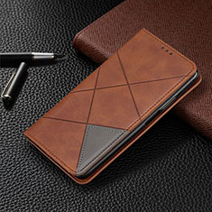 LG G8 ThinQ用手帳型 レザーケース スタンド カバー LG ブラウン